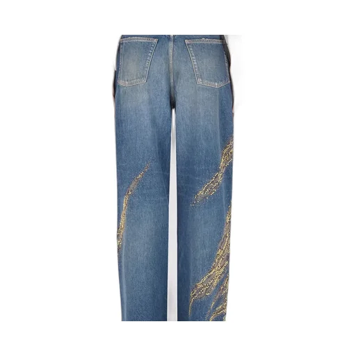 Roberto Cavalli Embellished Zebra Pattern Jeans