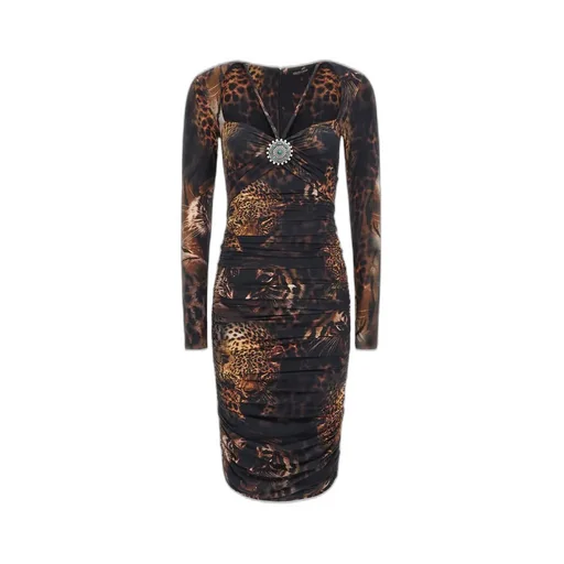 Roberto Cavalli Jaguar Printed Midi Dress