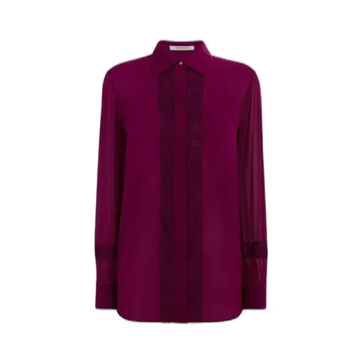 Roberto Cavalli Lace Panel Long Sleeve Shirt