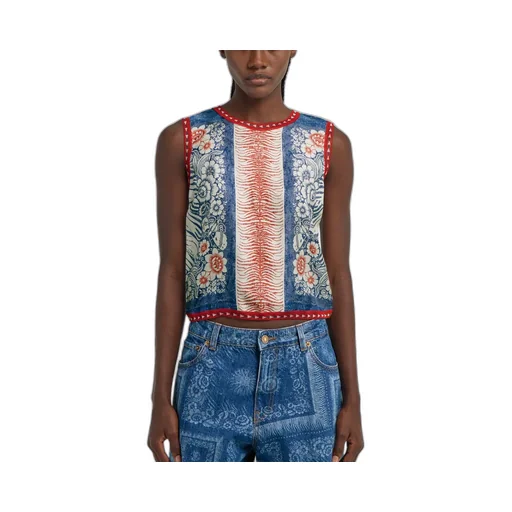 Roberto Cavalli Bandana Printed Sleeveless Top