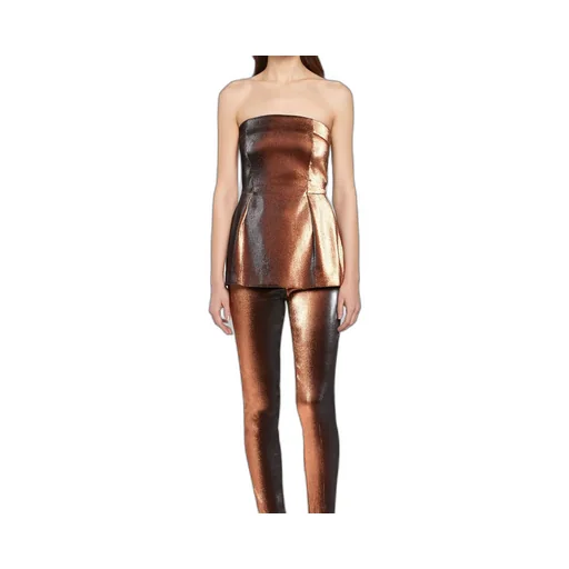Roberto Cavalli Metallic Stretch Lurex Solid Trousers