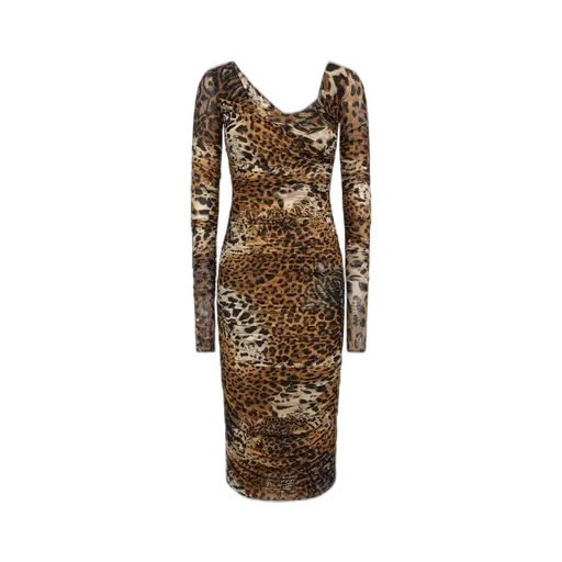 Roberto Cavalli Stretch Jaguar Skin Print Dress
