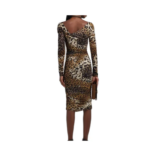 Roberto Cavalli Stretch Jaguar Skin Print Dress