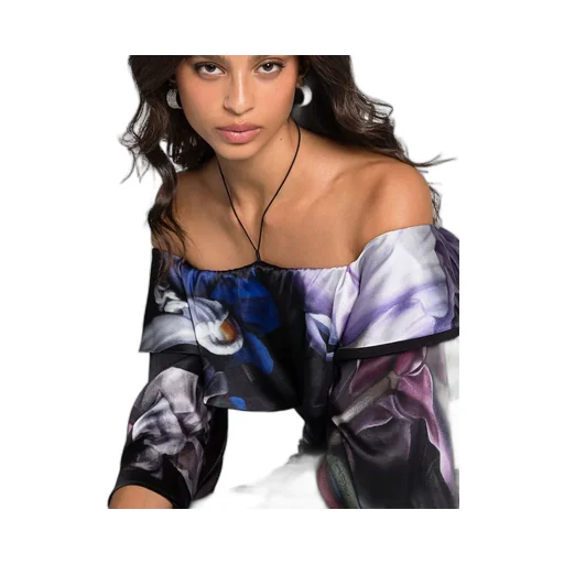 Roberto Cavalli Ruffled Floral Maxi Dress