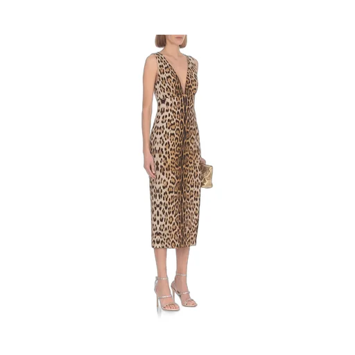 Roberto Cavalli Jaguar-Printed Dress