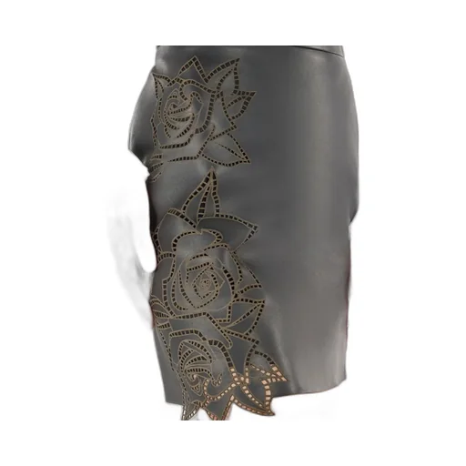 Roberto Cavalli Perforated Rose Pattern Skirt