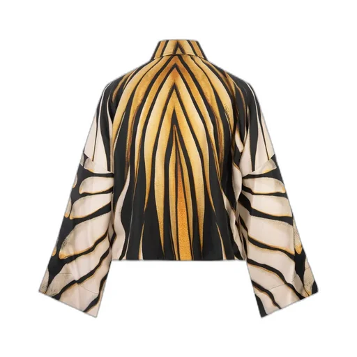 Roberto Cavalli Ray Of Gold Printed Satin Shirt