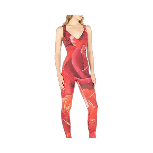 Roberto Cavalli Rose Printed Sleeveless Jumpsuit