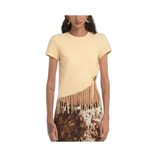 Roberto Cavalli Fringe Trim T-Shirt