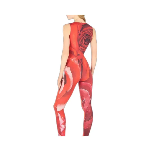 Roberto Cavalli Rose Printed Sleeveless Jumpsuit