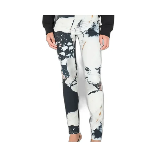 Roberto Cavalli Marble Printed Skinny Trousers