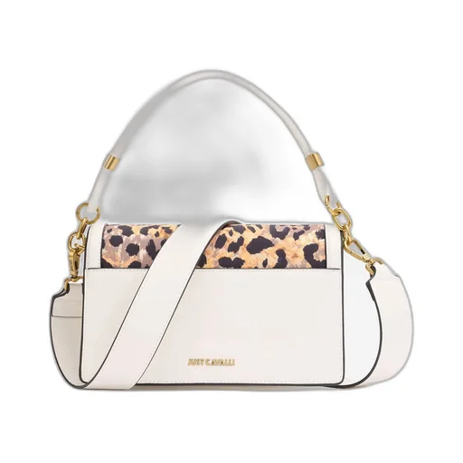 Roberto Cavalli Jc Plaque Leopard Printed Top Handle Bag