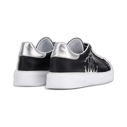 Roberto Cavalli Monogram Mirror Snake Low-Top Sneakers