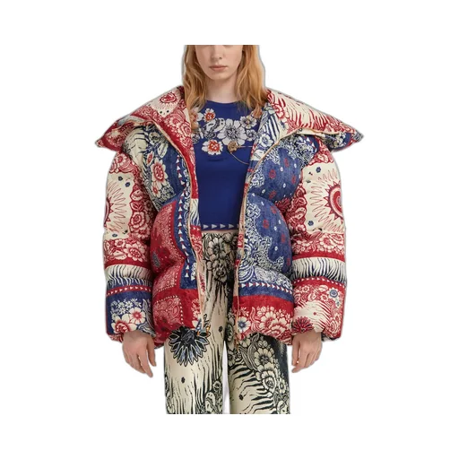Roberto Cavalli Bandana Printed Puffer Jacket