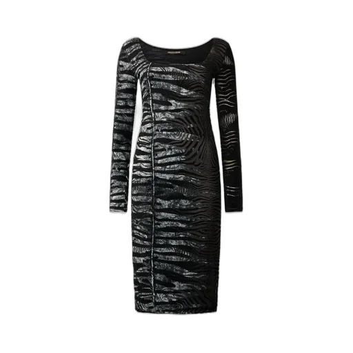Roberto Cavalli Tiger Skin And Zebra Motif Dress