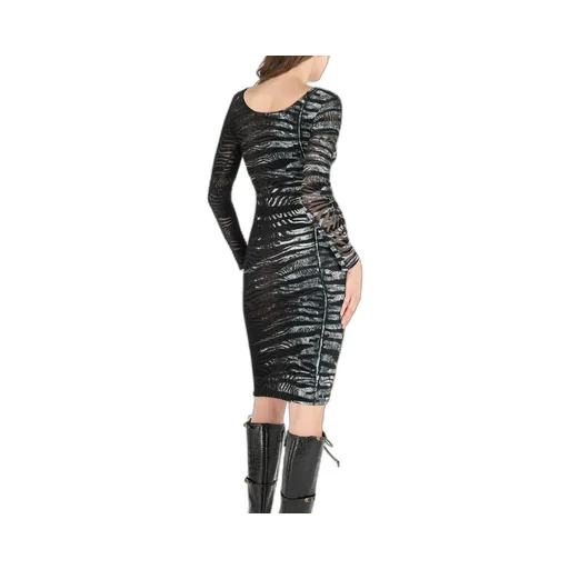 Roberto Cavalli Tiger Skin And Zebra Motif Dress