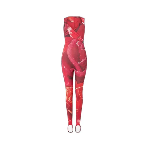 Roberto Cavalli Rose Printed Sleeveless Jumpsuit