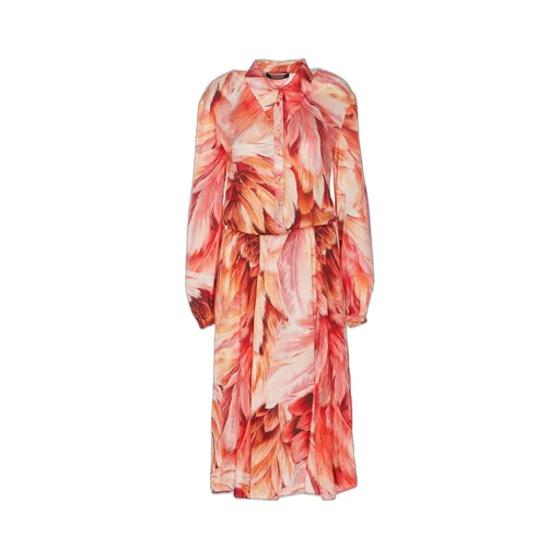 Roberto Cavalli Plumage Print Long Dress