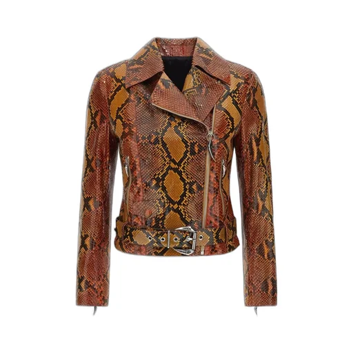 Roberto Cavalli Printed Leather Jacket
