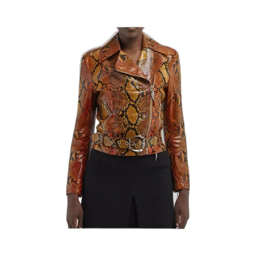 Roberto Cavalli Printed Leather Jacket