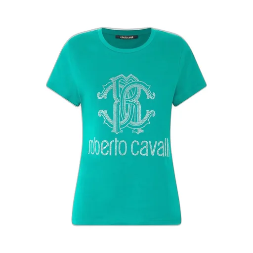 Roberto Cavalli Stud Rc Monogram And Logo T-Shirt