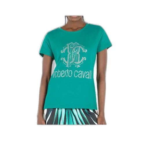 Roberto Cavalli Stud Rc Monogram And Logo T-Shirt