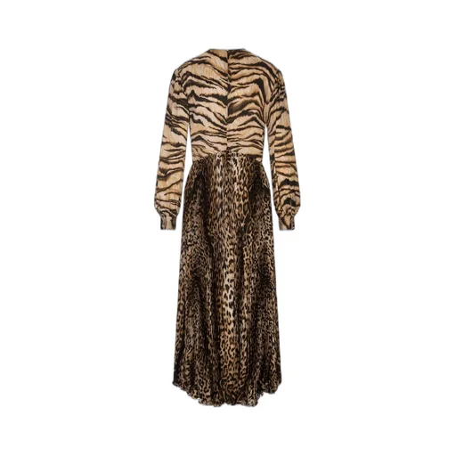 Roberto Cavalli Animal-Print Knot-Font Midi Dress