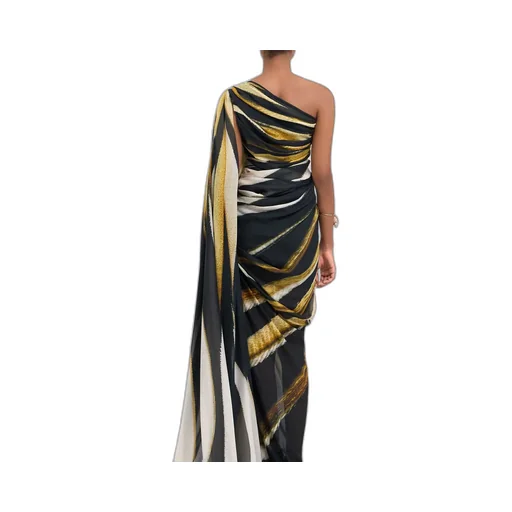 Roberto Cavalli Ray Of Gold Print Maxi Dress