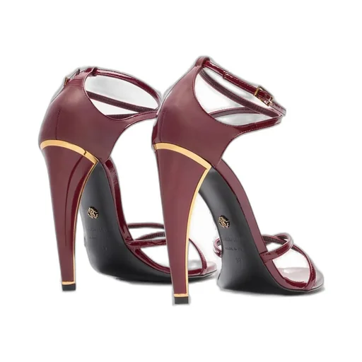 Roberto Cavalli Crossover Strap Fang Heel Sandals