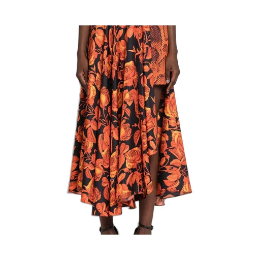 Roberto Cavalli Mix-Printed Asymmetric Skirt