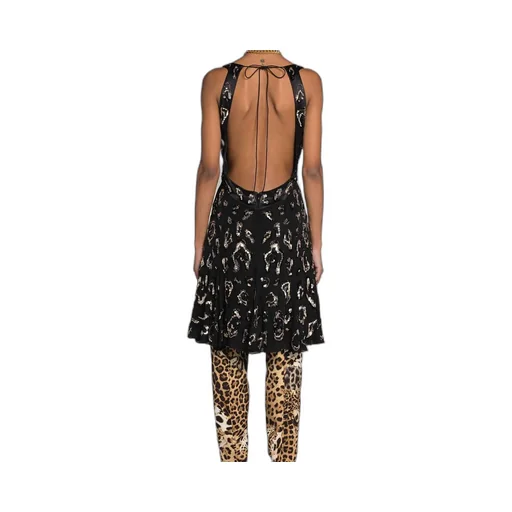 Roberto Cavalli Sequin-Embellished Open-Back Dress