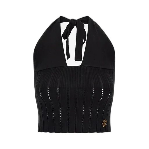 Roberto Cavalli Ribbed Halter Top