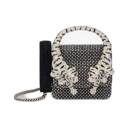 Roberto Cavalli Embellished Tiger Roar Bag