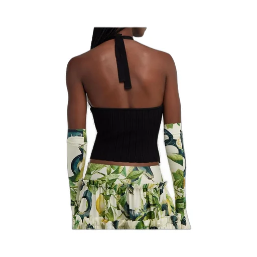 Roberto Cavalli Ribbed Halter Top