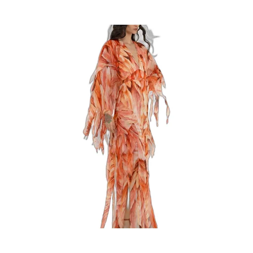 Roberto Cavalli Plumage Print Kaftan