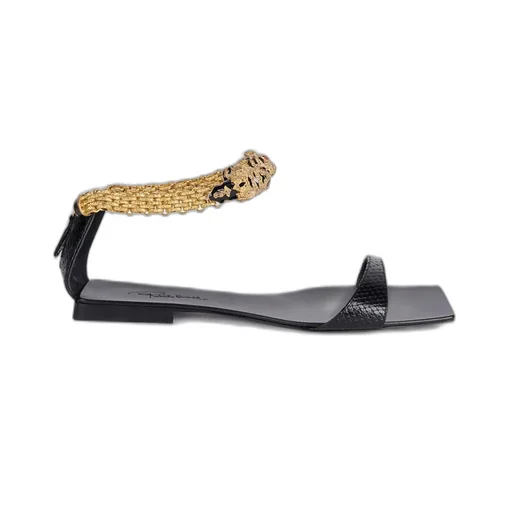 Roberto Cavalli Tiger Embellished Printed Low Sandals