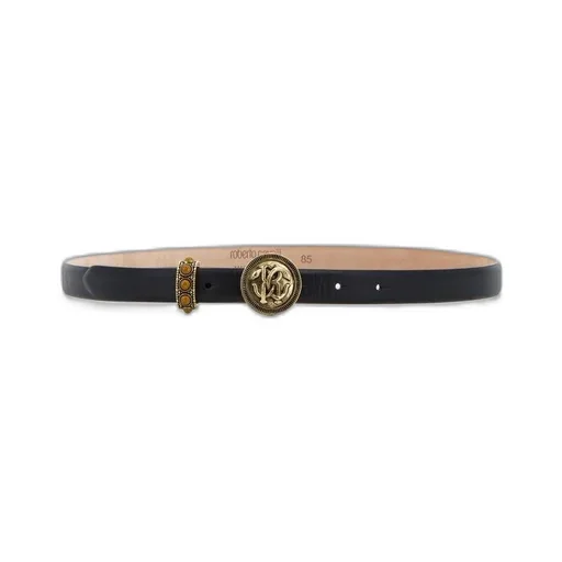 Roberto Cavalli Embellished Logo Buckled Belt
