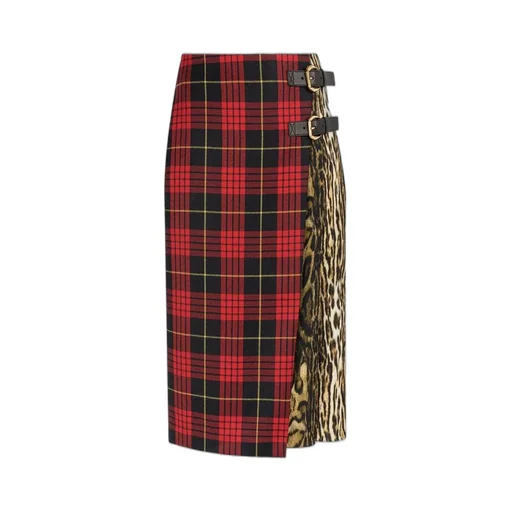 Roberto Cavalli Mix-Print High Waist Skirt
