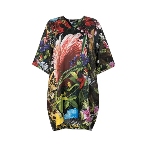 Roberto Cavalli Floral And Leopard Print Dress