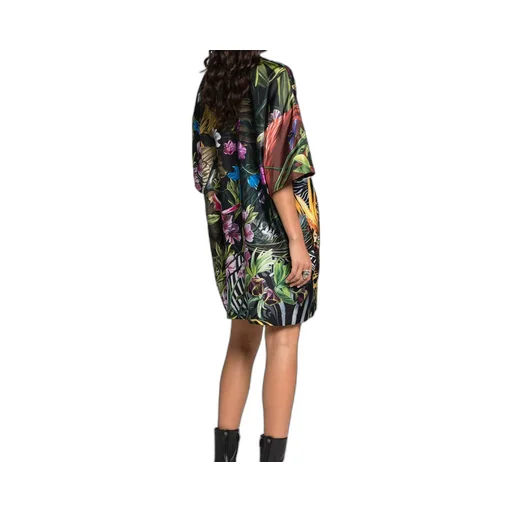 Roberto Cavalli Floral And Leopard Print Dress