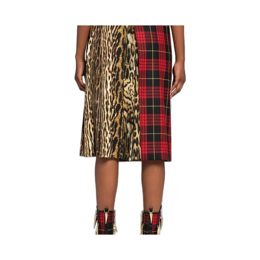 Roberto Cavalli Mix-Print High Waist Skirt