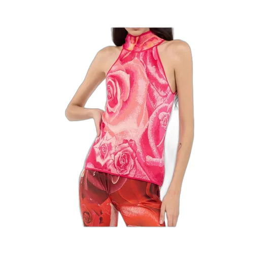 Roberto Cavalli Garden Rose Print Top