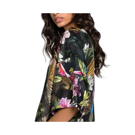 Roberto Cavalli Floral And Leopard Print Dress