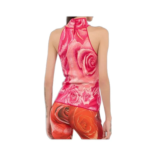 Roberto Cavalli Garden Rose Print Top