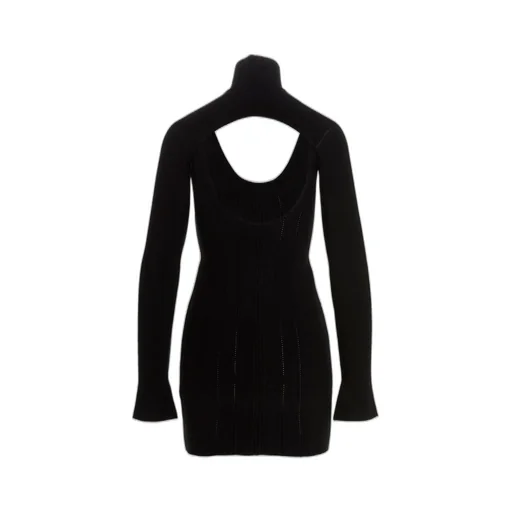 Roberto Cavalli Scoop Neck Ribbed-Knit Mini Dress