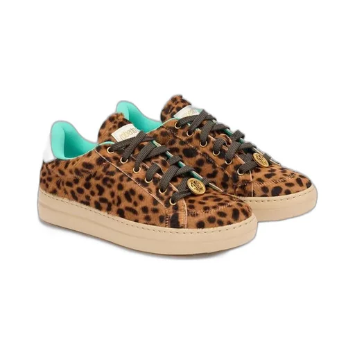 Roberto Cavalli Jaguar Skin Printed Lace-Up Sneakes
