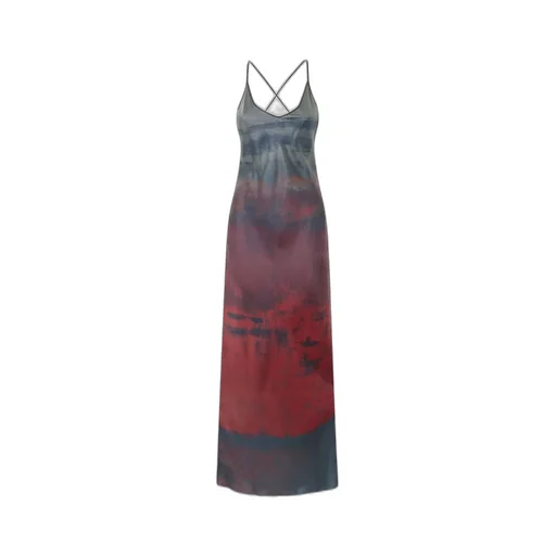 Roberto Cavalli Long Slip Dress With Pattern