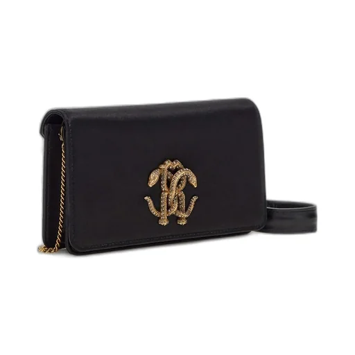 Roberto Cavalli Monogram Mirror Snake Shoulder Bag