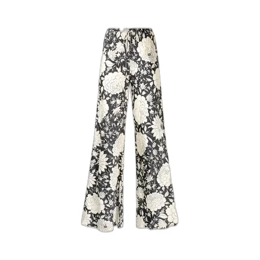 Roberto Cavalli Floral Print Silk Trousers