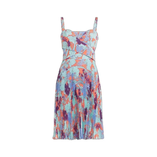 Roberto Cavalli Summer Garden Pleated Dress